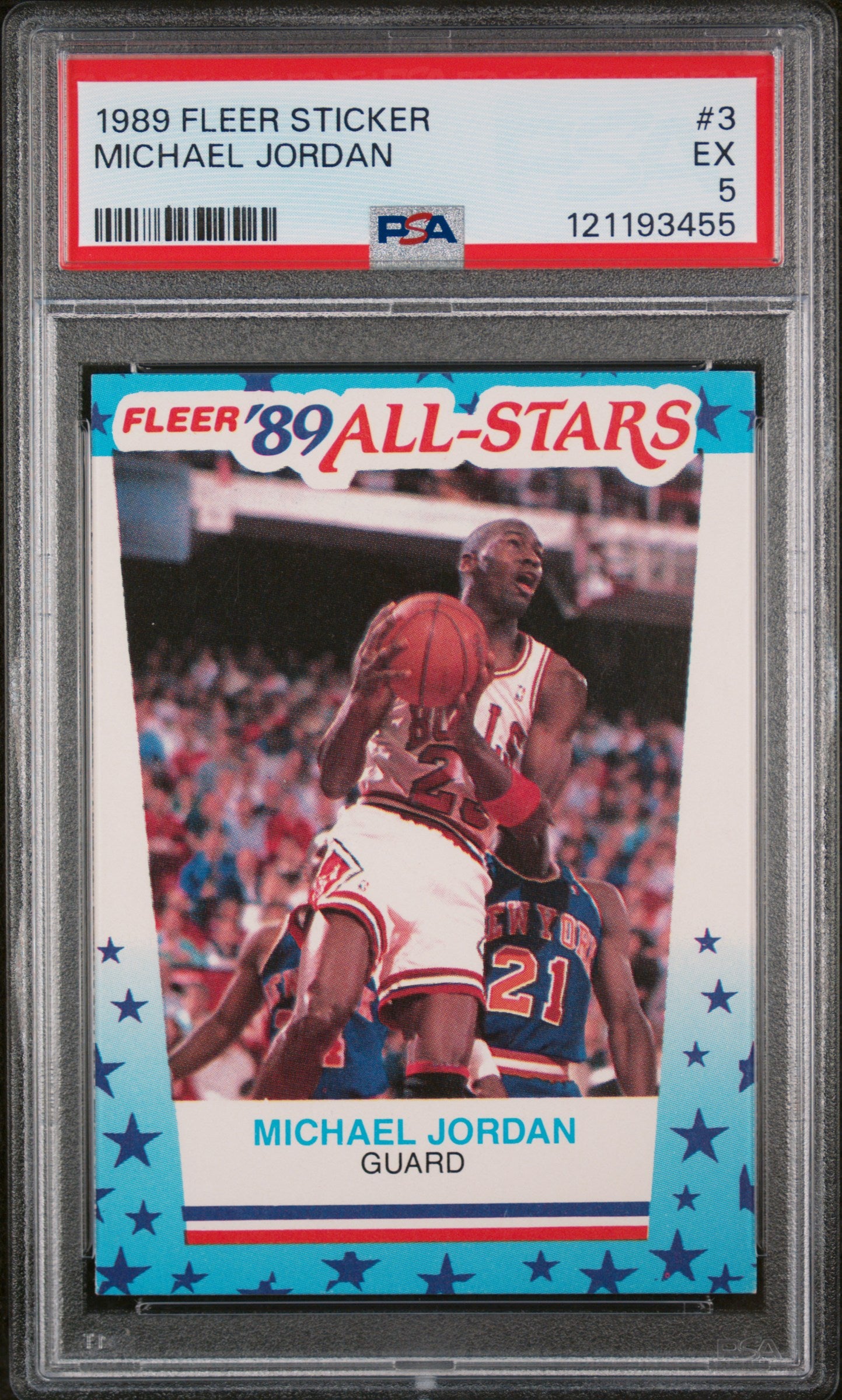 1989 Fleer Stickers All Stars Michael Jordan #3 PSA 5