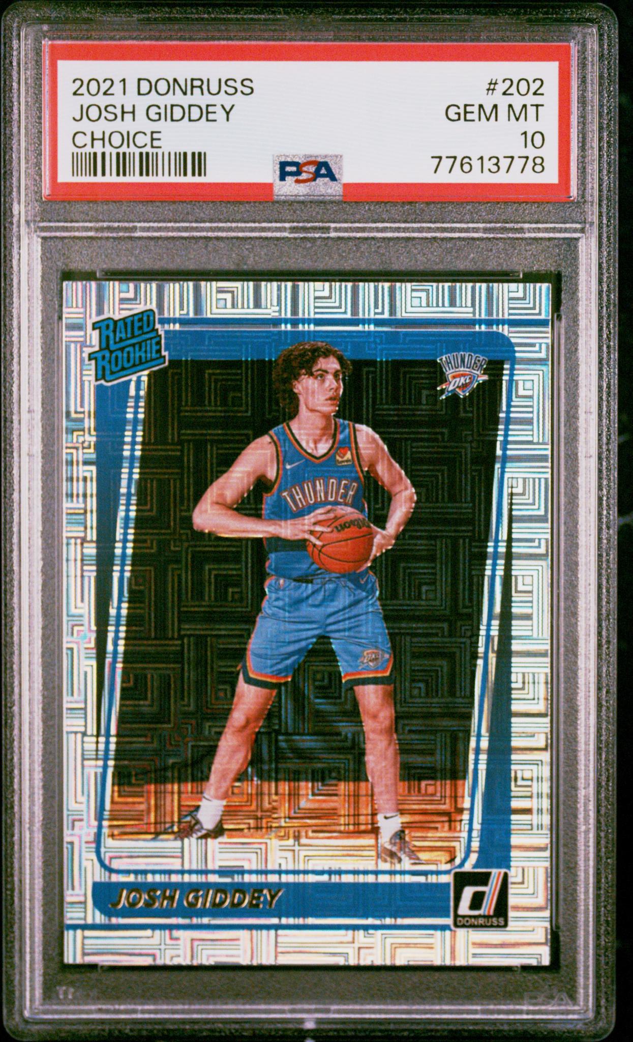 2021 Donruss Rated Rookie Choice Josh Giddey #202 PSA 10