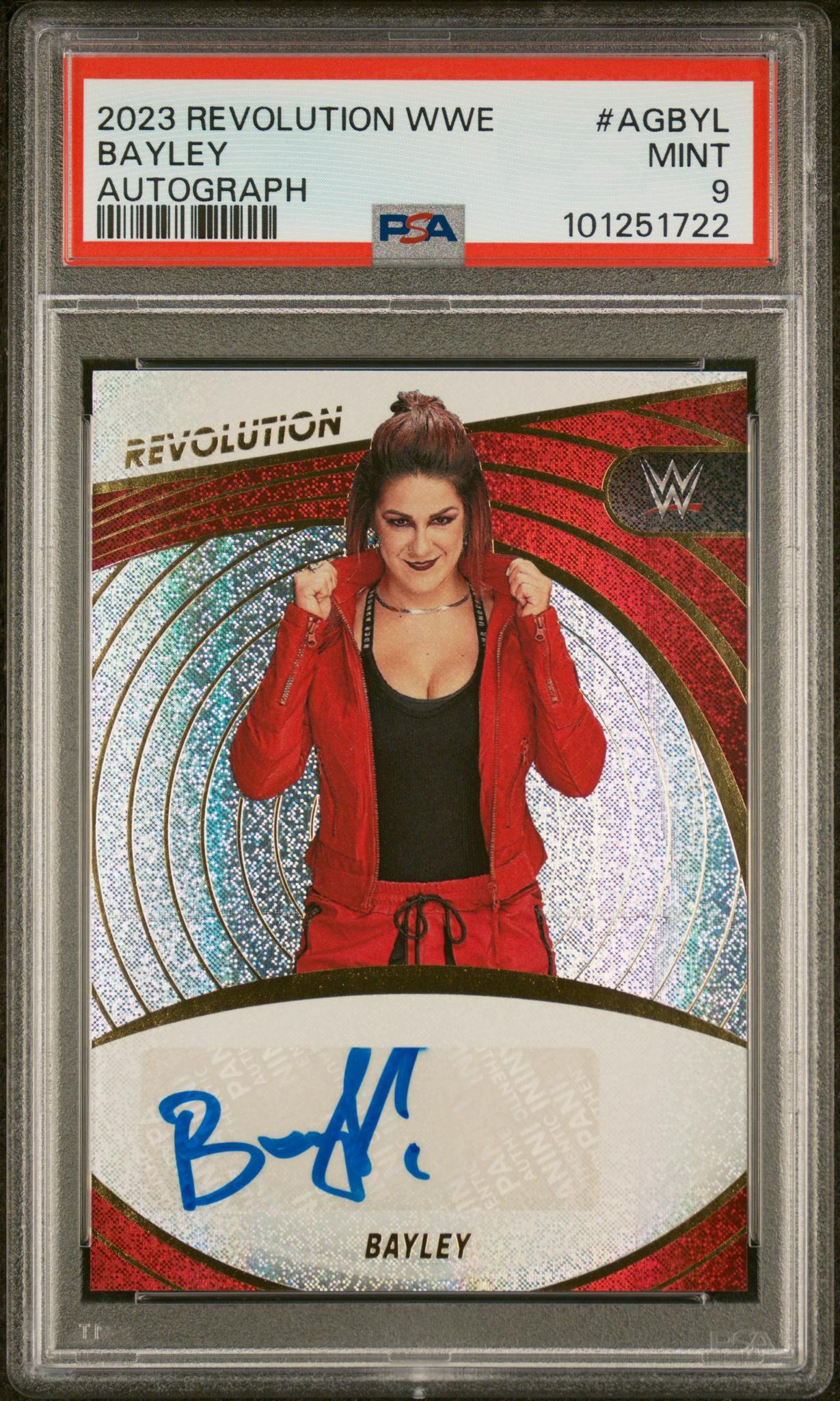 2023 Panini Revolution WWE Autograph Bayley #AGBYL PSA 9