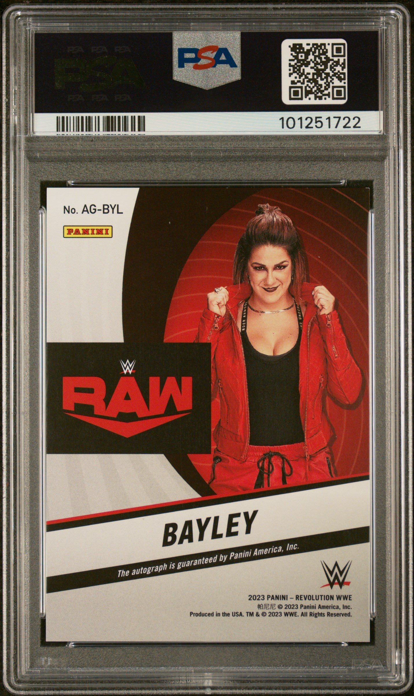 2023 Panini Revolution WWE Autograph Bayley #AGBYL PSA 9