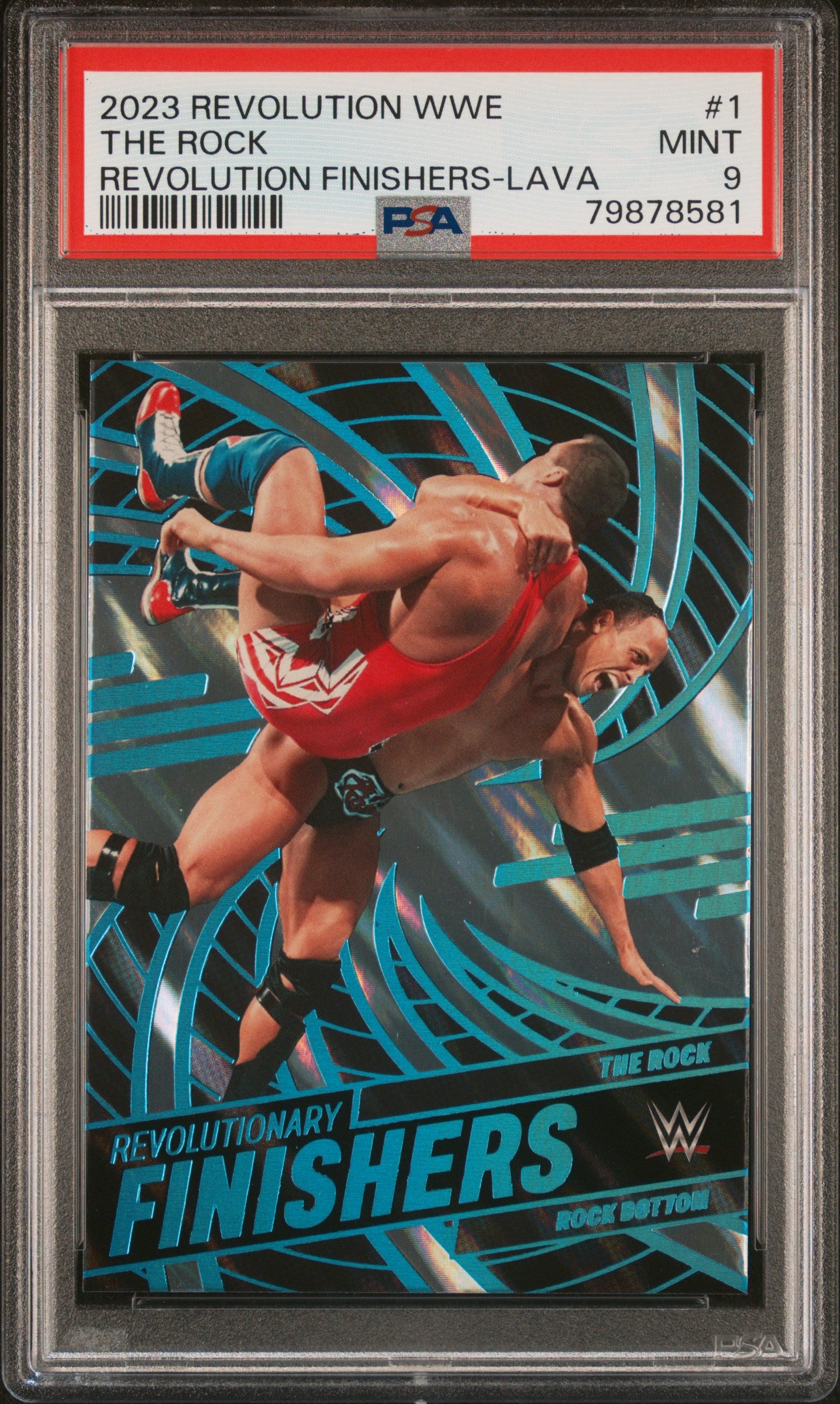 2023 Panini Revolution WWE Revolutionary Finishers Lava the Rock #1 /10 PSA 9
