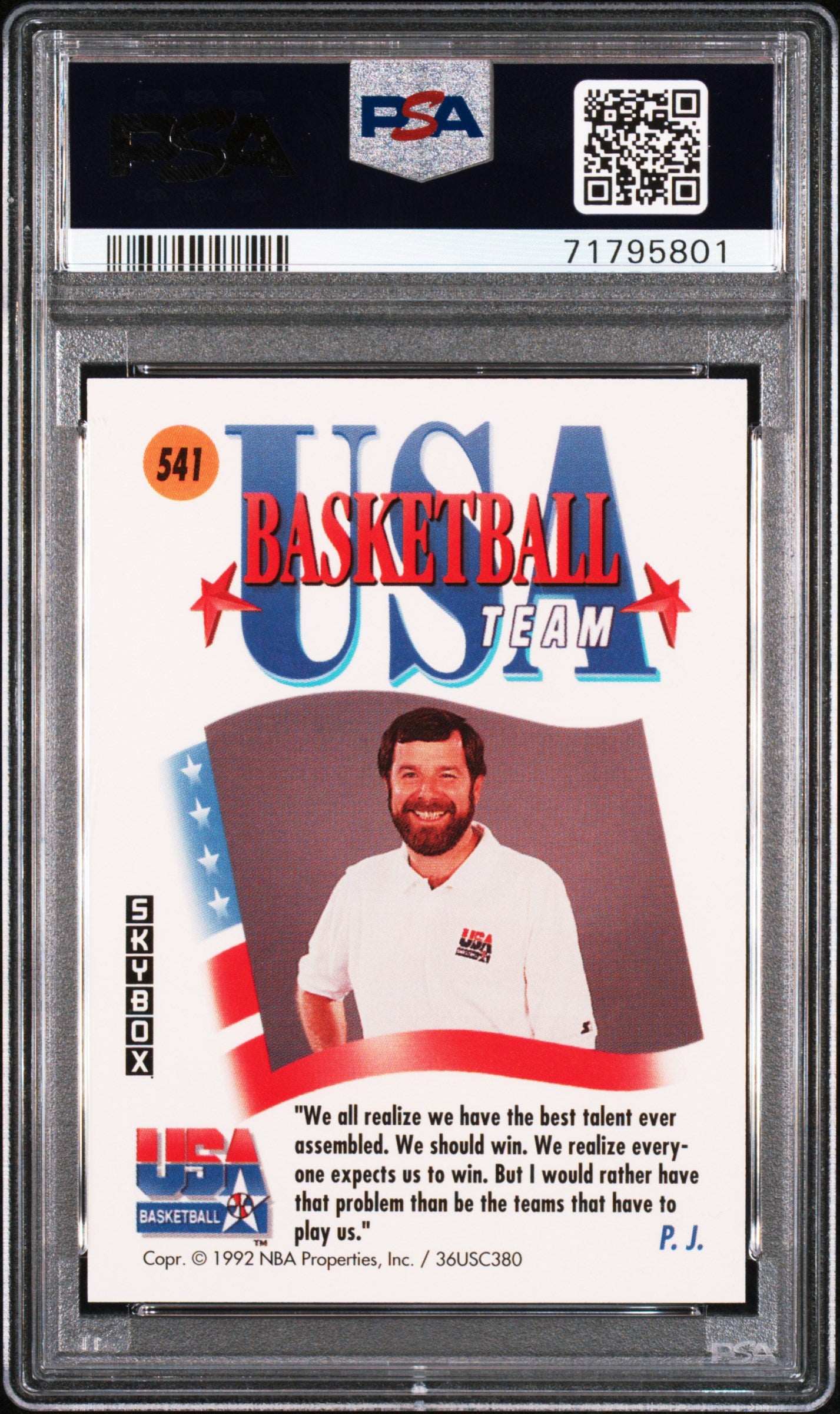 1991 Skybox P.J. Carlesimo #541 PSA 6