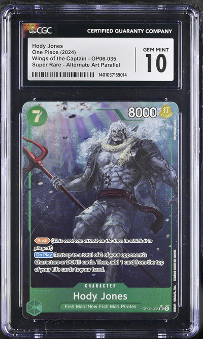 One Piece Card Game Hody Jones OP06-035 Super Rare Alternate Art CGC 10