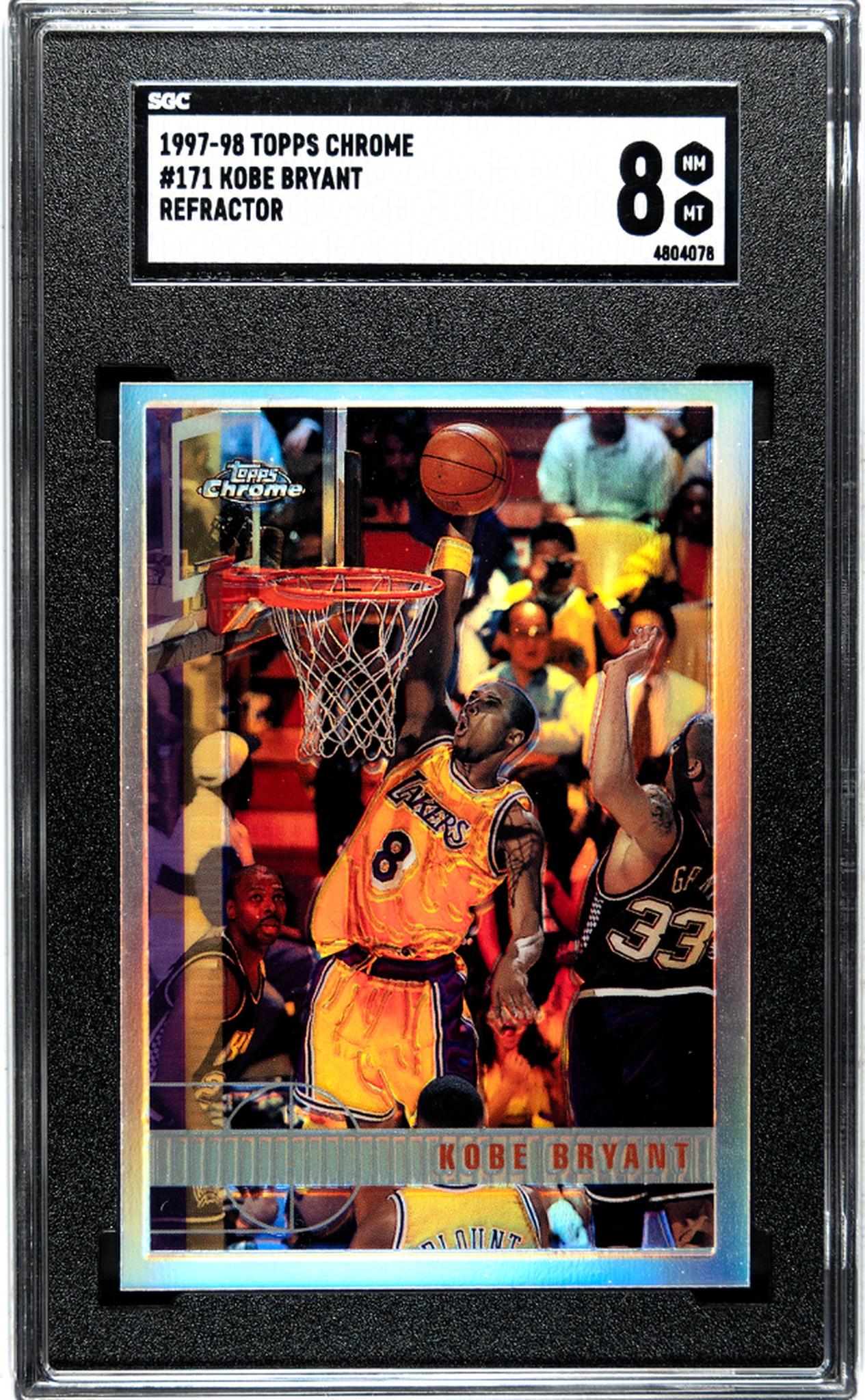 1997 Topps Chrome #171 Kobe Bryant Refractor SGC 8