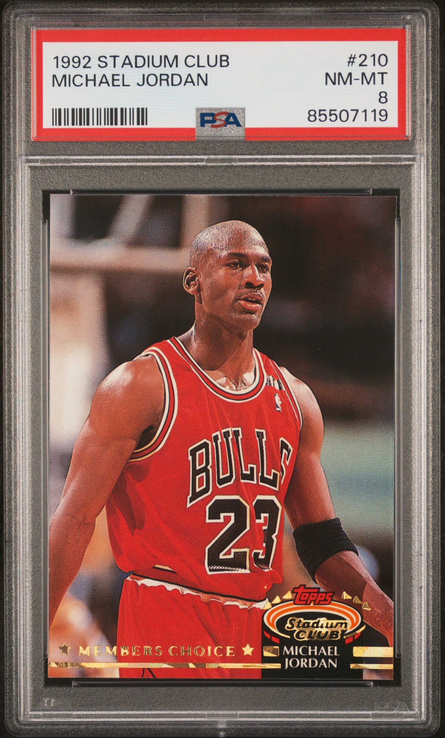 1992 Stadium Club Members Choice Michael Jordan #210 PSA 8