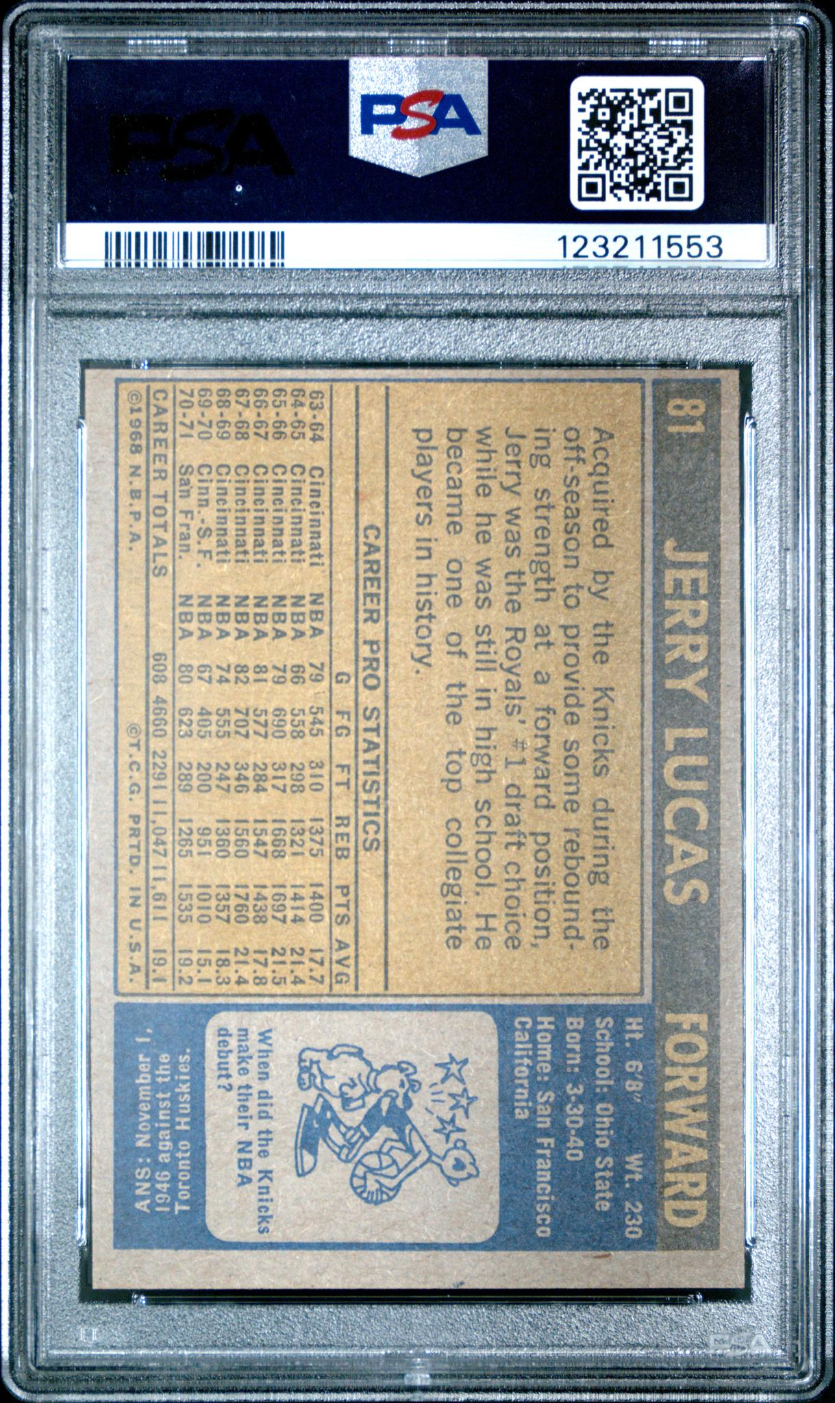1971 Topps Jerry Lucas #81 PSA 8