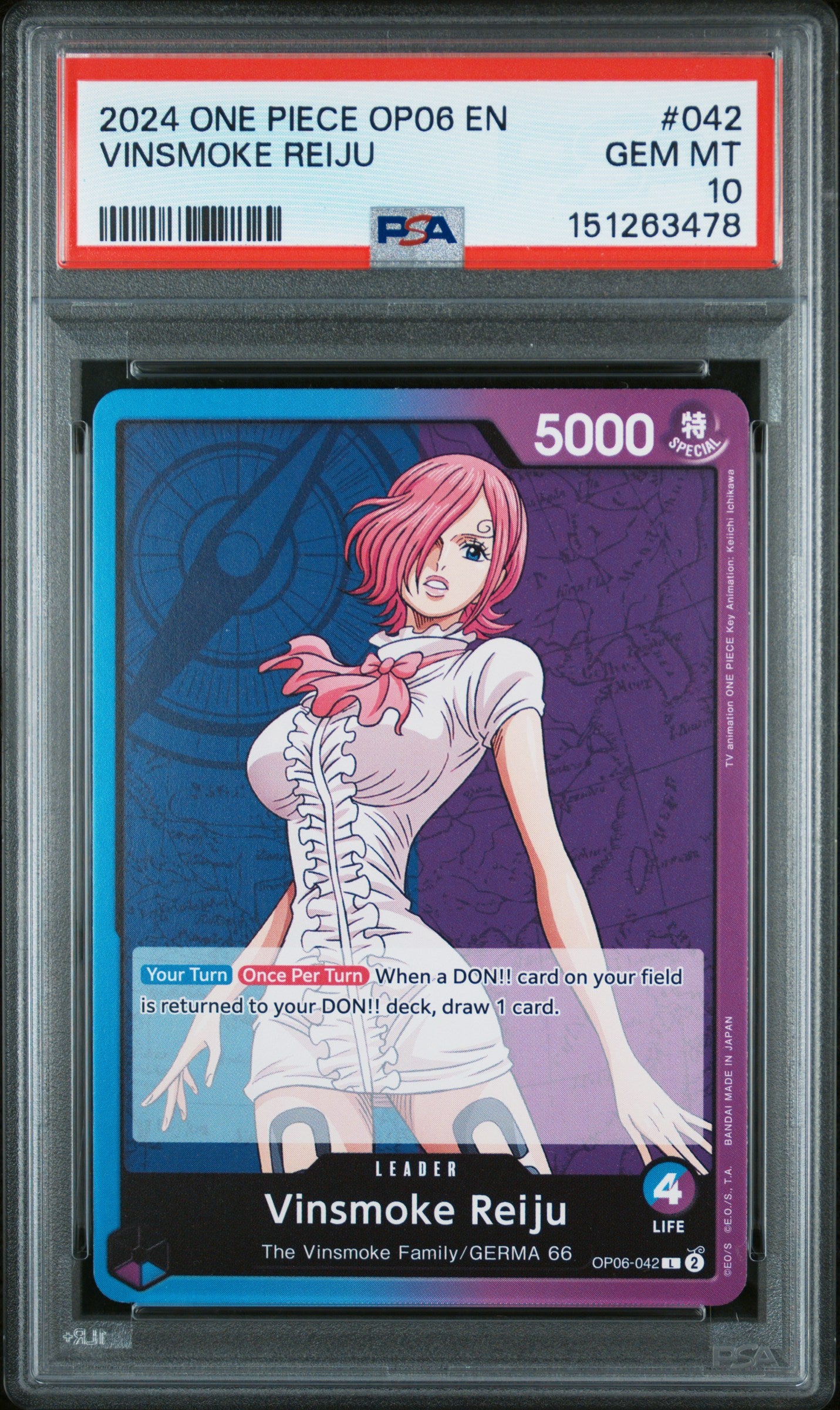 2024 One Piece Wings of the Captain Vinsmoke Reiju #OP06-042 PSA 10