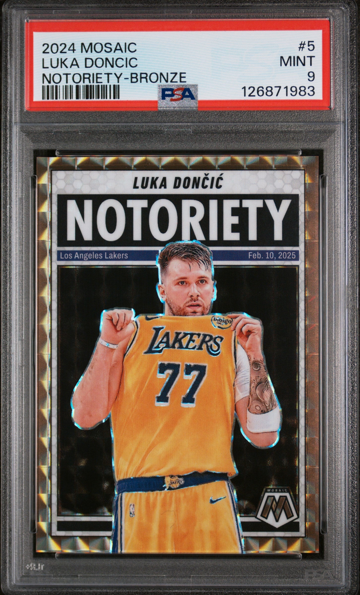 2024 Panini Mosaic Notoriety Bronze Luka Doncic #5 /75 PSA 9 126871983