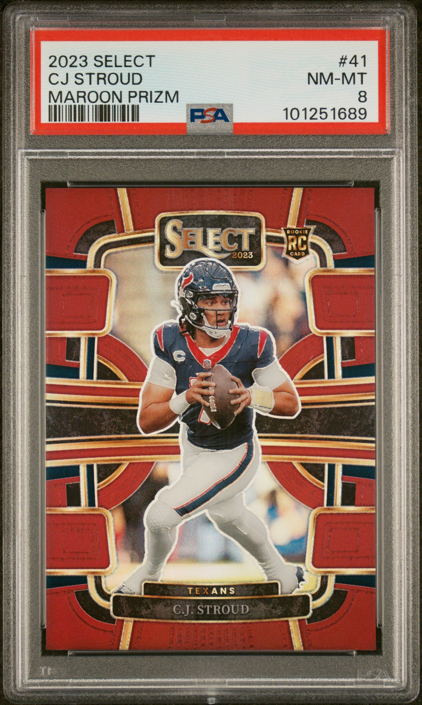 2023 Panini Select Prizm Maroon CJ Stroud #41 /149 PSA 8
