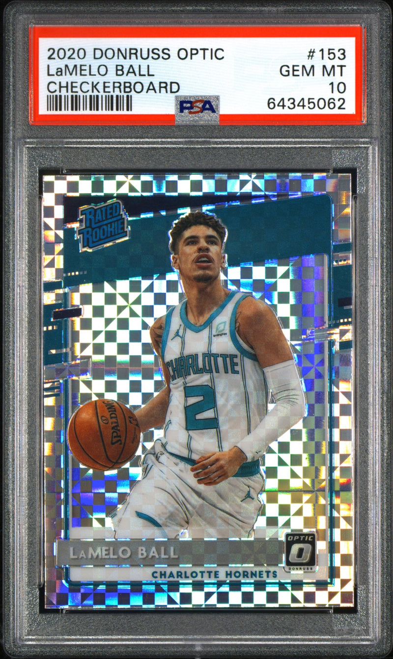 2020-21 Donruss Optic LaMelo Ball #153 Checkerboard PSA 10