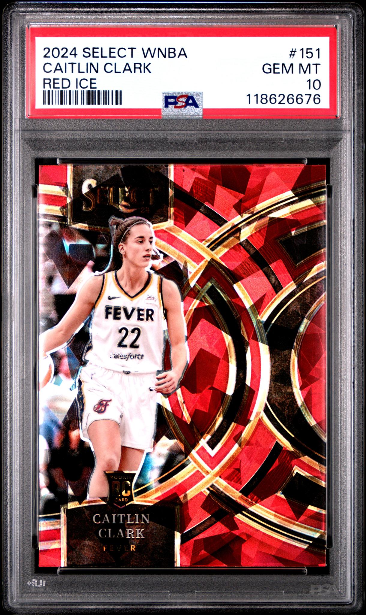 2024 Panini Select WNBA Red Ice Caitlin Clark #151 PSA 10