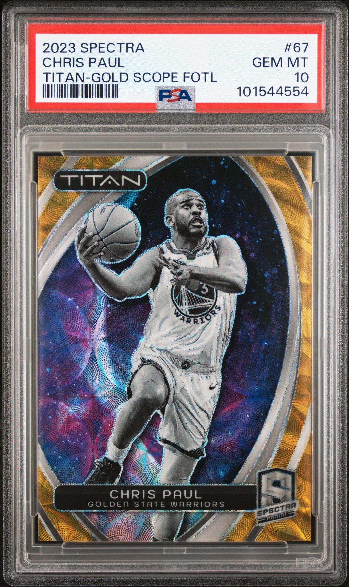2023 Panini Spectra Titan Gold Scope Fotl Chris Paul #67 /3 PSA 10