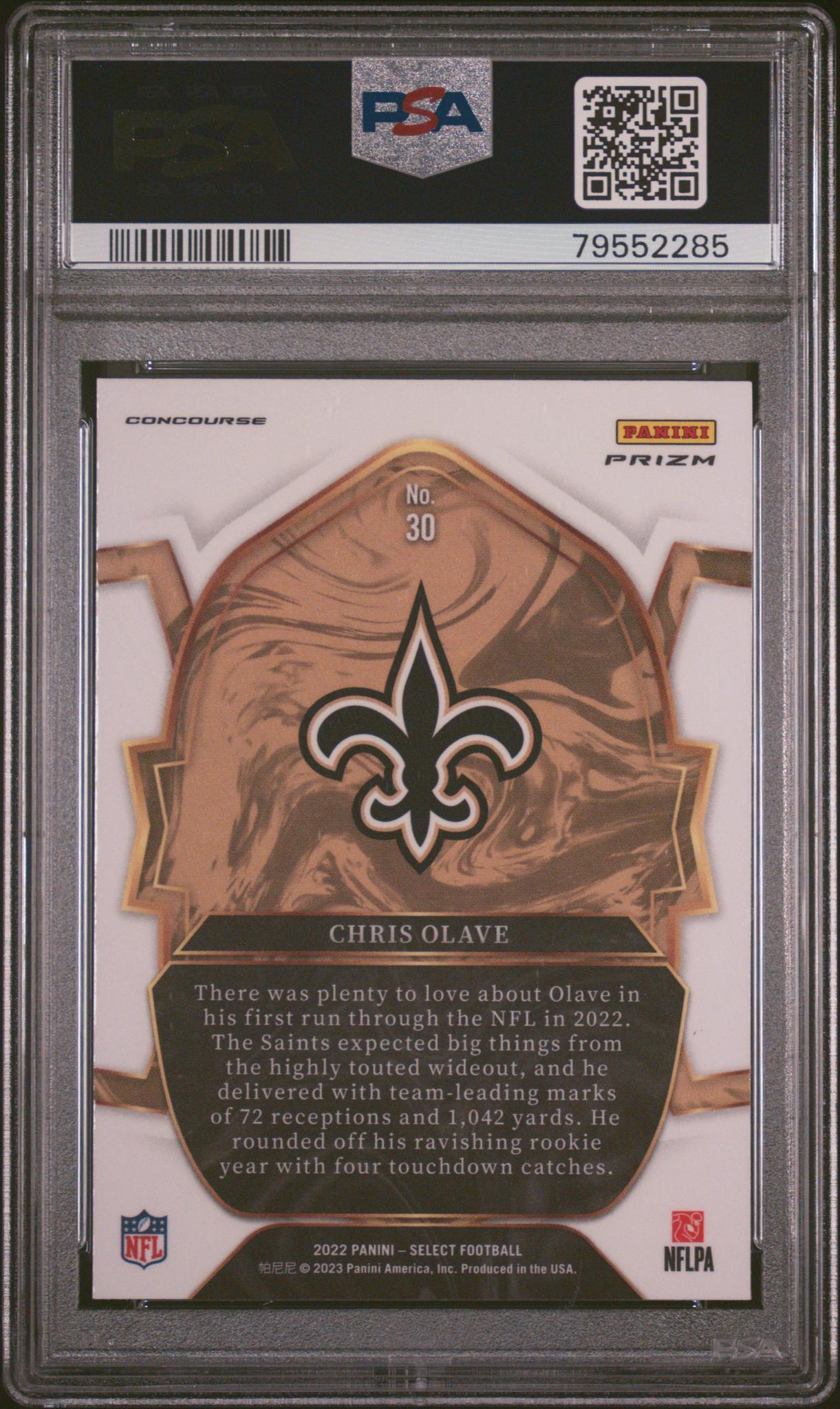 2022 Panini Select Prizm Silver Chris Olave #30 PSA 10