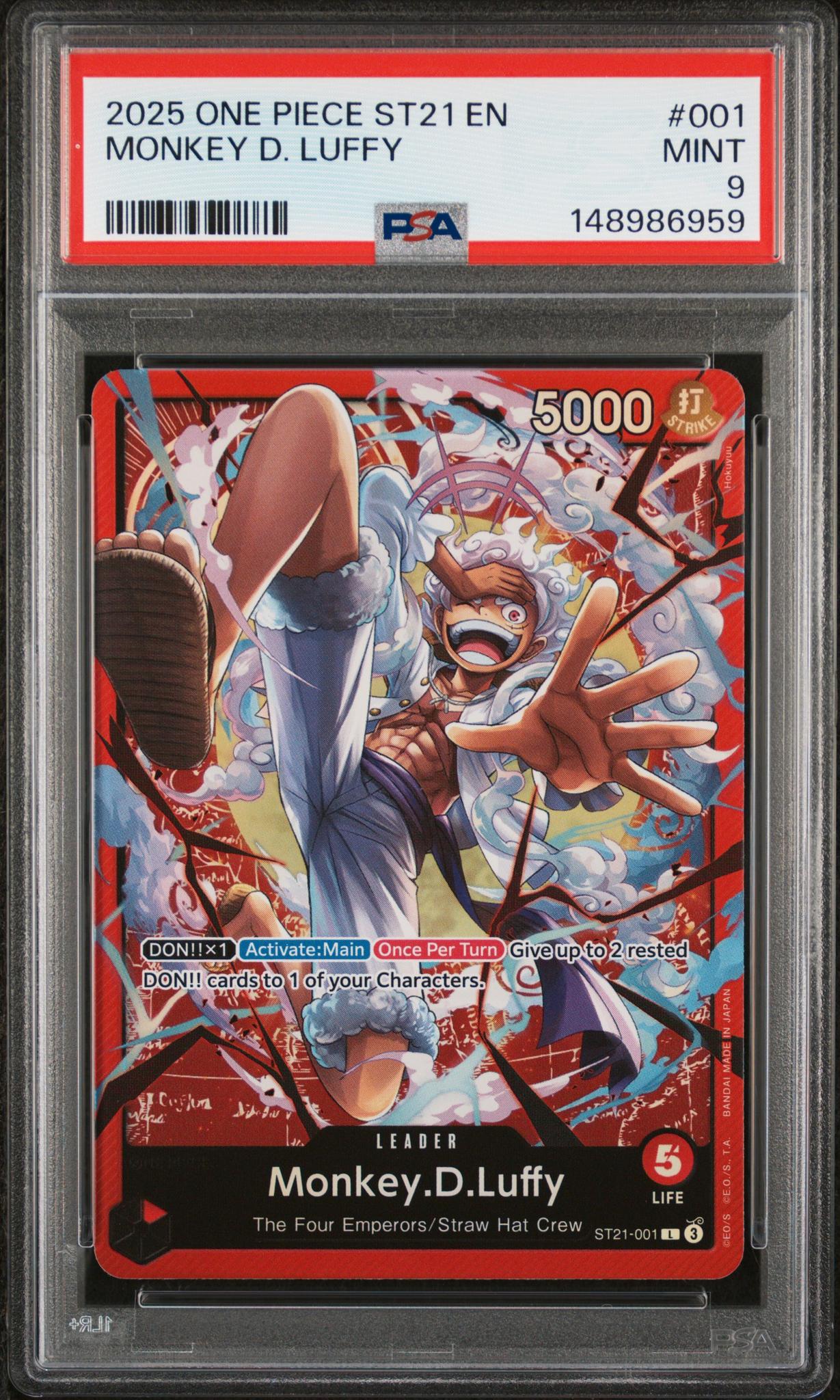 2025 One Piece Starter Deck Ex Gear 5 Monkey D. Luffy #ST21001 PSA 9