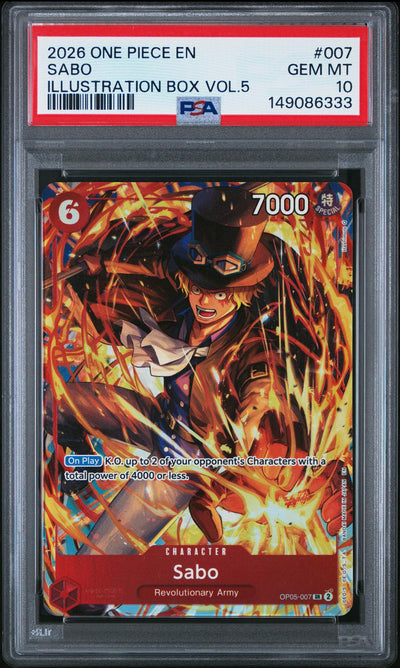 One Piece Card Game Sabo OP05-007 Illustration Box Vol.5 PSA 10