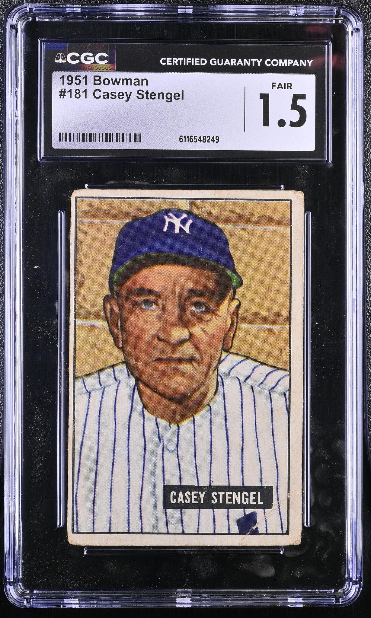 1951 Bowman #181 Casey Stengel CGC 1.5