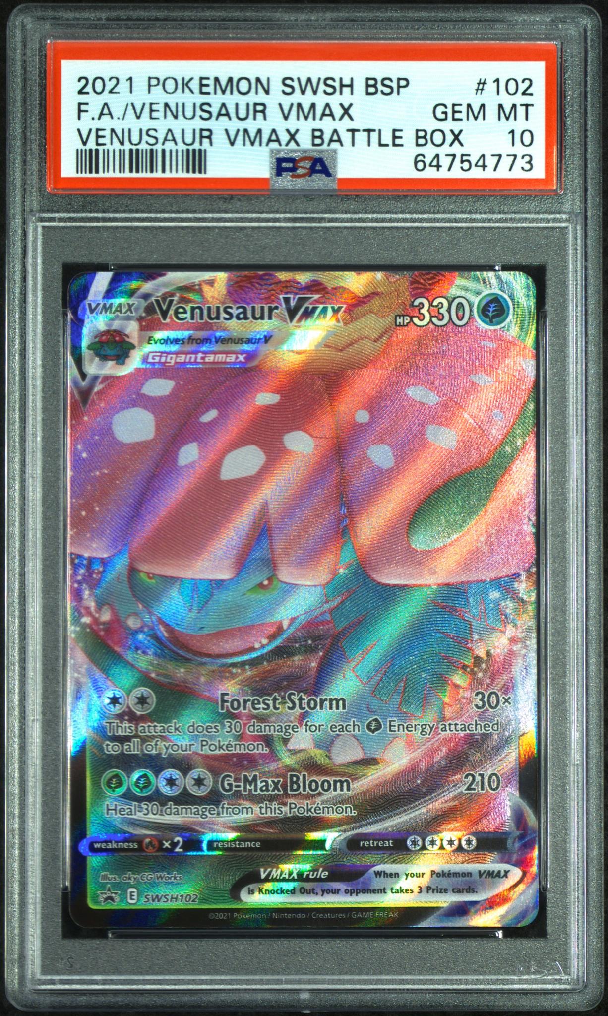 2021 Pokemon Sword and Shield Black Star Promo Battle Box Venusaur Vmax #SWSH102 PSA 10