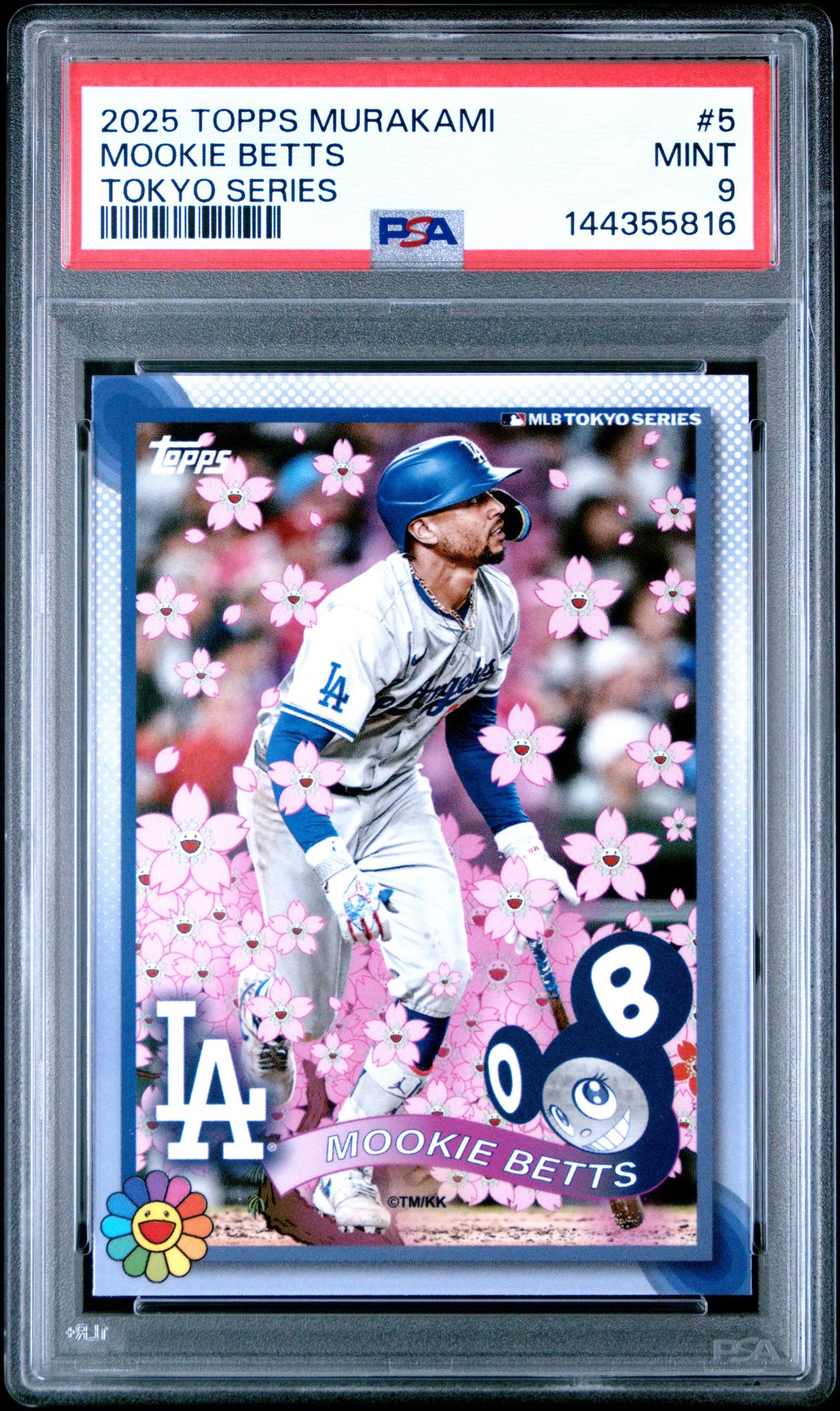 2025 Topps Takashi Murakami + MLB World Tour Tokyo Series Mookie Betts #5 PSA 9