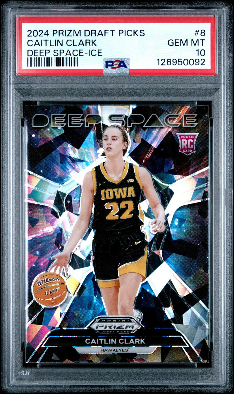 2024 Prizm Draft Picks Deep Space Prizms Ice Caitlin Clark #8 PSA 10