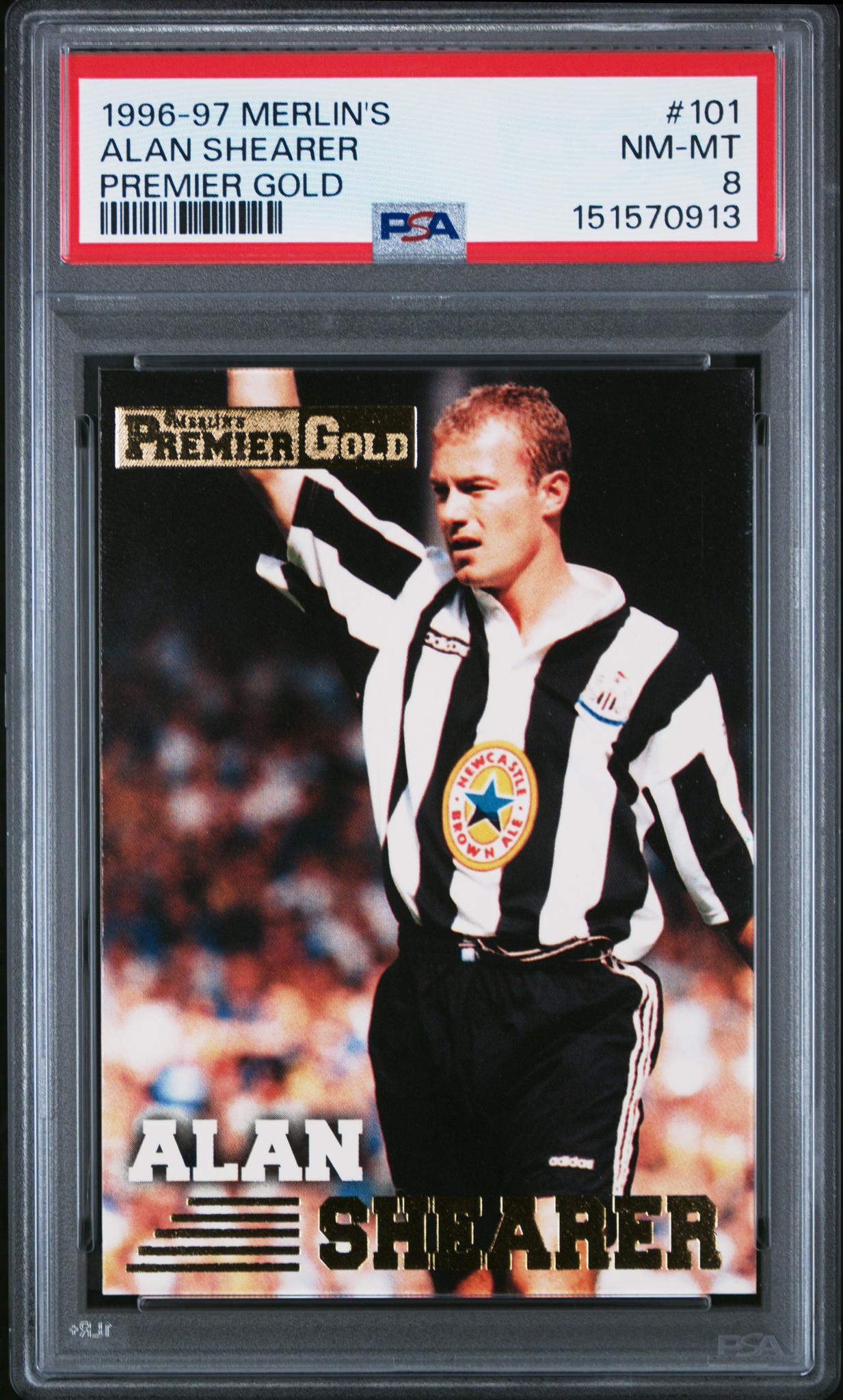 1996 Merlin's Premier Gold Alan Shearer #101 PSA 8