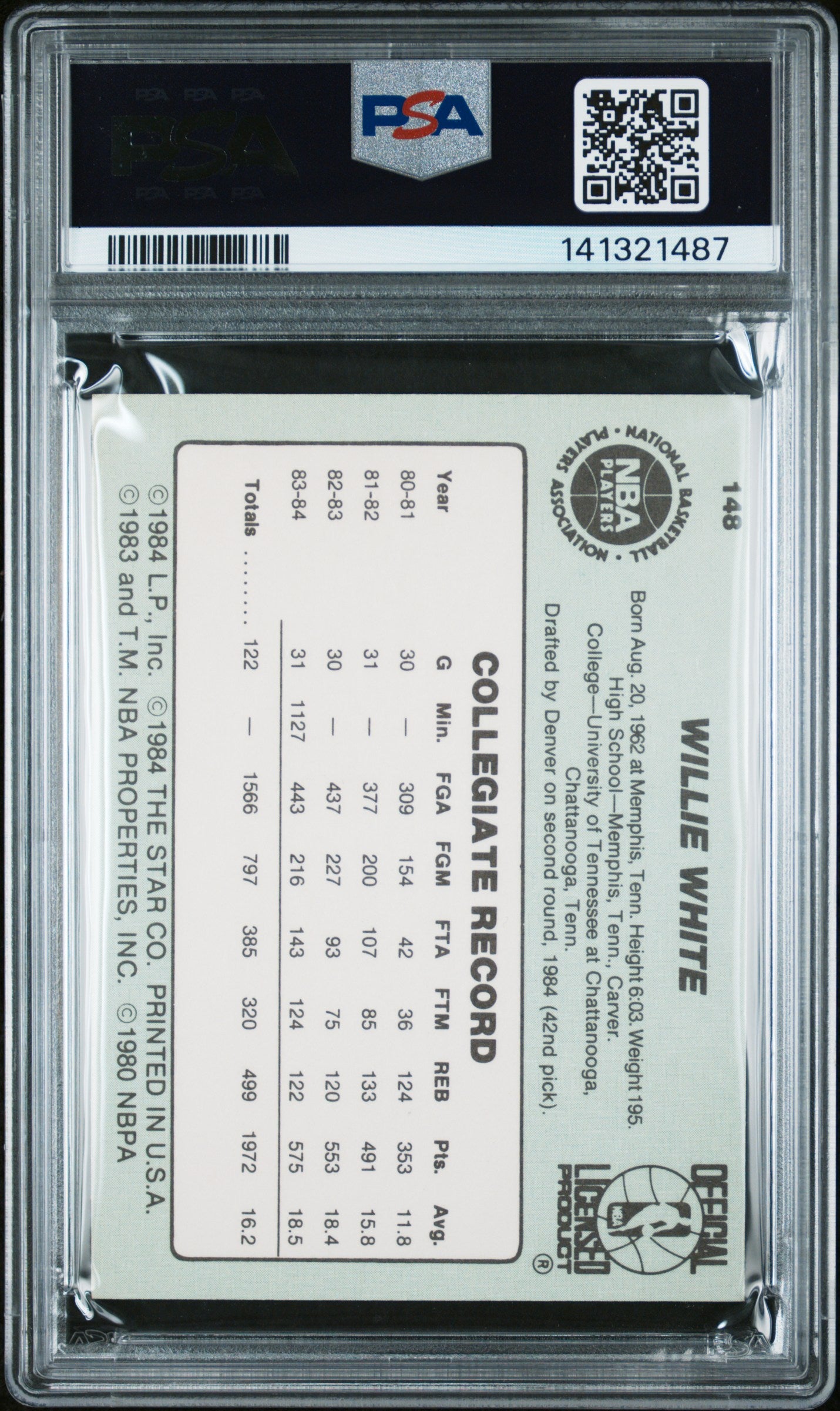 1984 Star Willie White #148 PSA 6