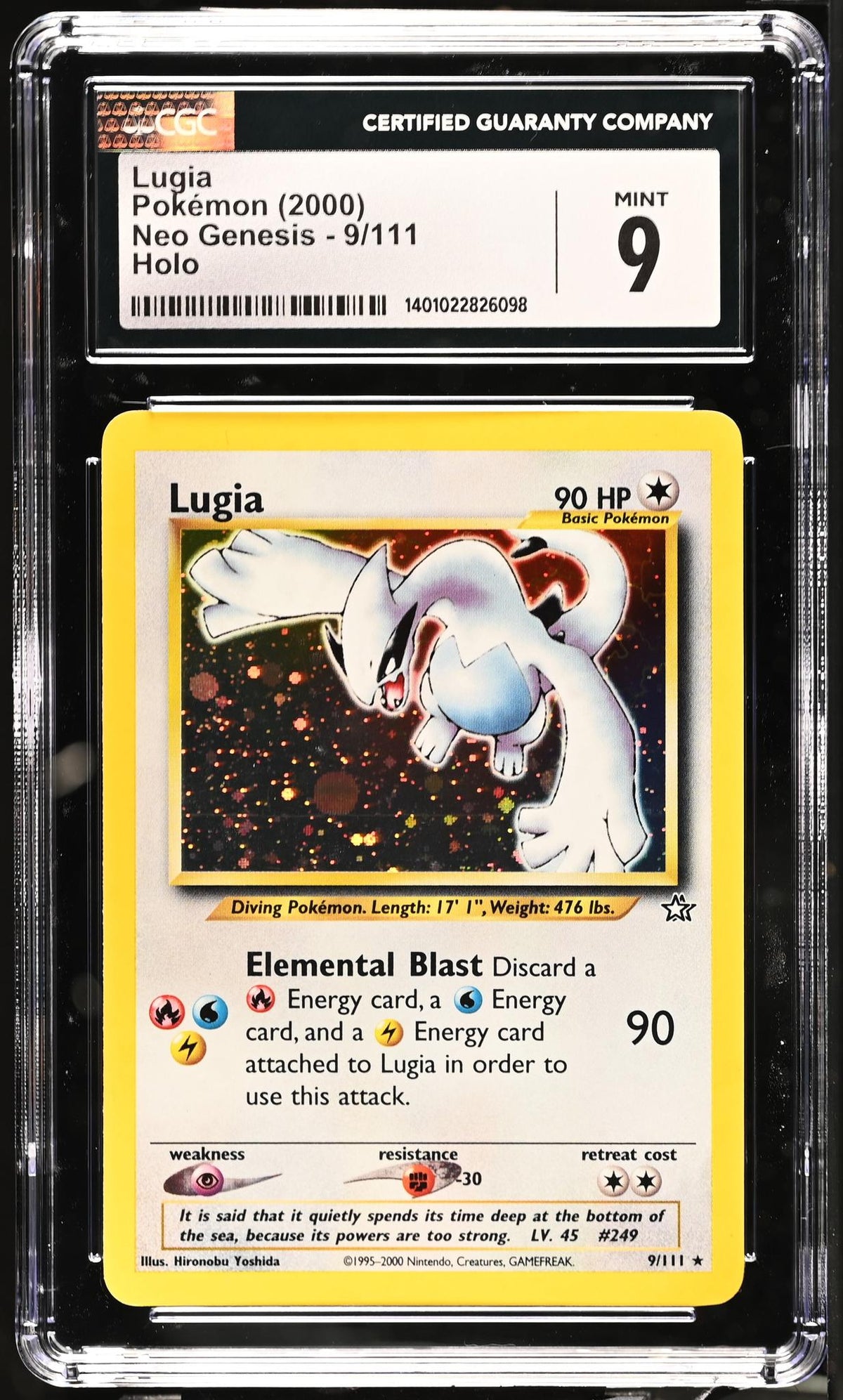 2000 #9/111 Lugia Neo Genesis CGC 9