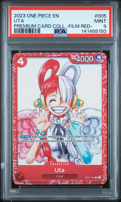 One Piece Card Game Uta #005 Premium Card Coll - Film Red PSA 9