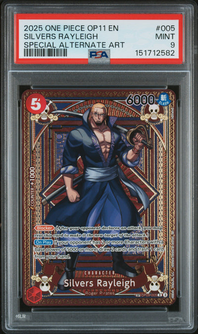 2025 One Piece Silvers Rayleigh #005 Special Alternate Art PSA 9