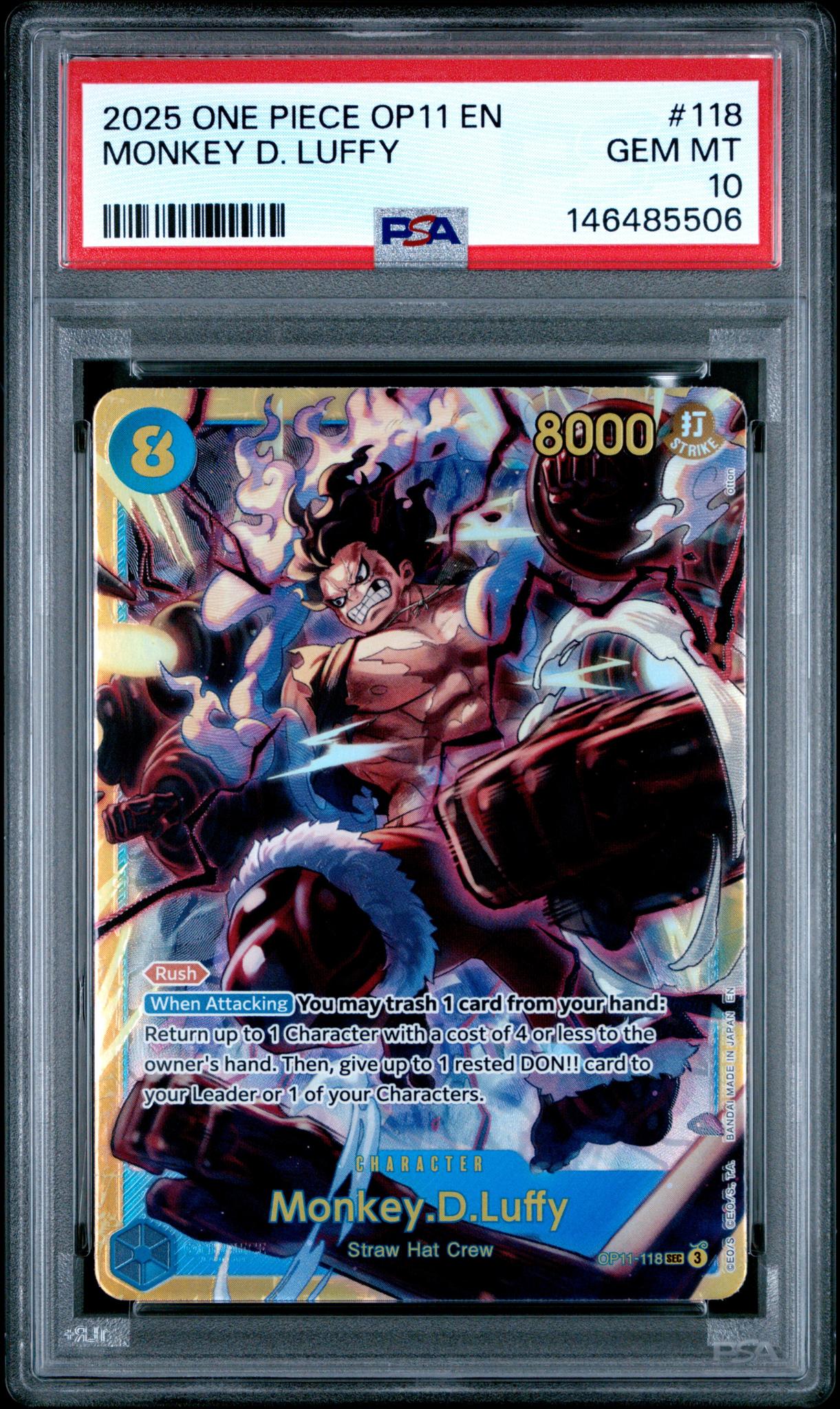 2025 One Piece A Fist of Divine Speed Monkey D. Luffy #OP11-118