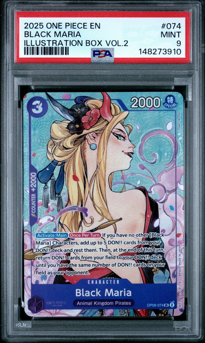 One Piece Card Game Black Maria OP08-074 Illustration Box Vol.2 PSA 9