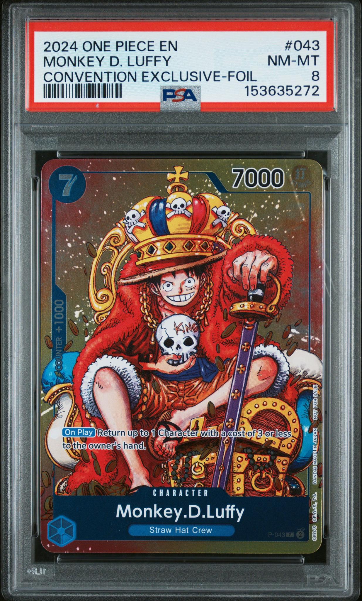 2024 One Piece Promo Convention Exclusive Foil Monkey D. Luffy #P-043 PSA 8