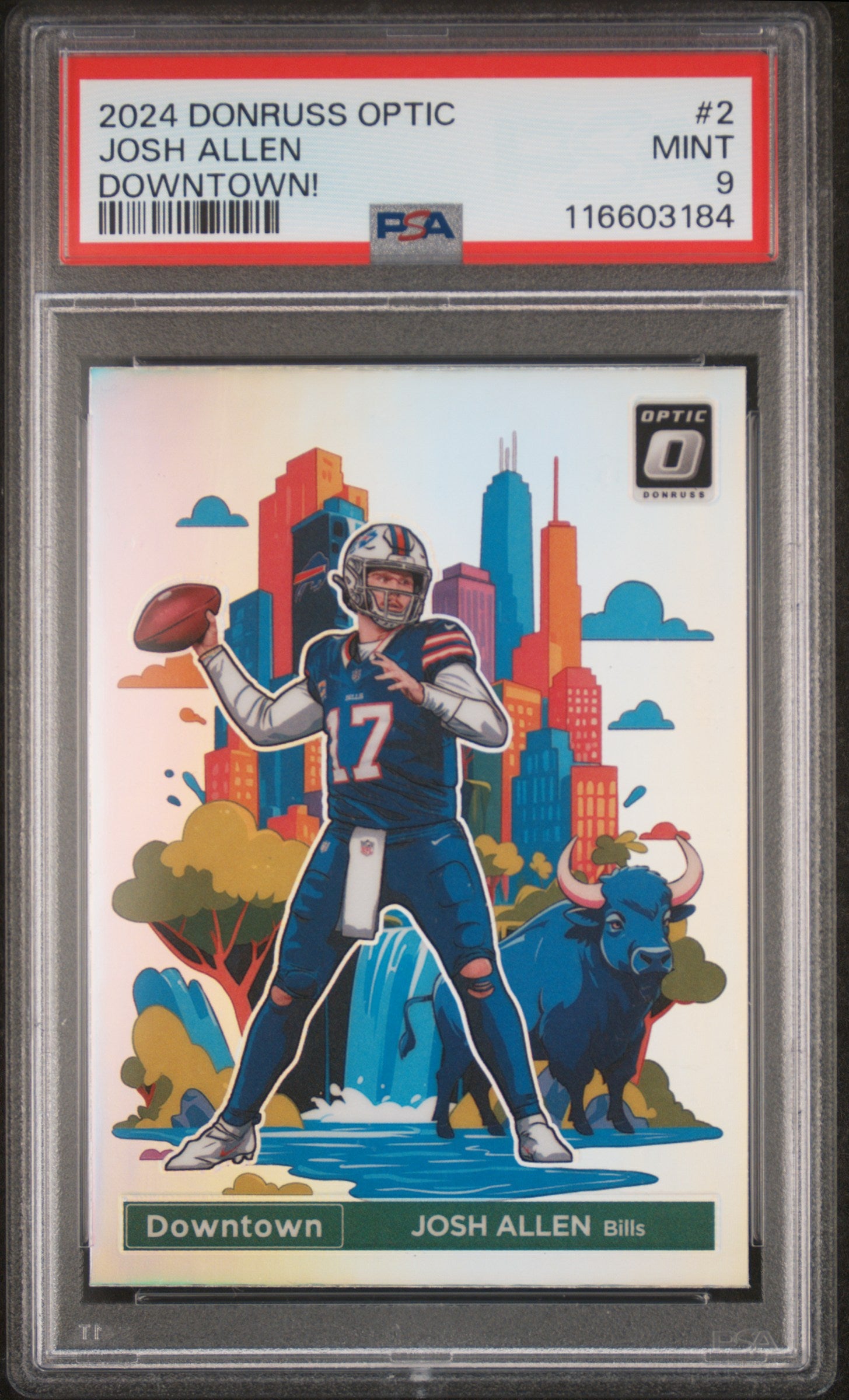 2024 Donruss Optic Downtown Josh Allen #2 PSA 9
