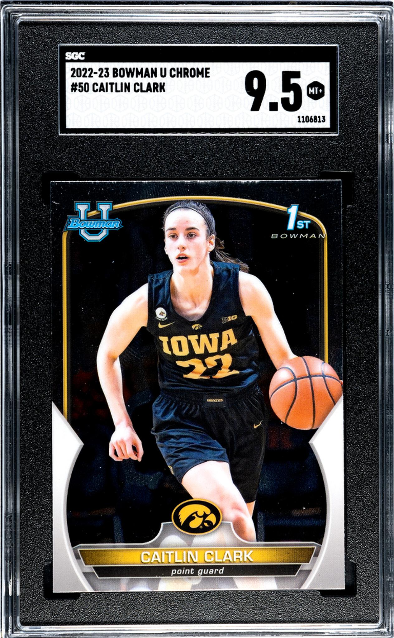 2022 Bowman U Chrome #50 Caitlin Clark SGC 9.5