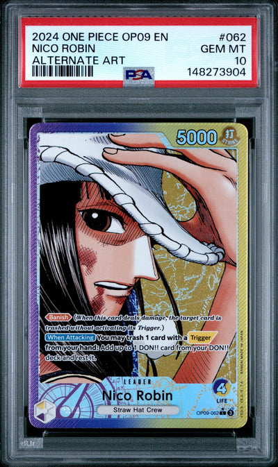 One Piece Card Game Nico Robin #062 Alternate Art PSA 10