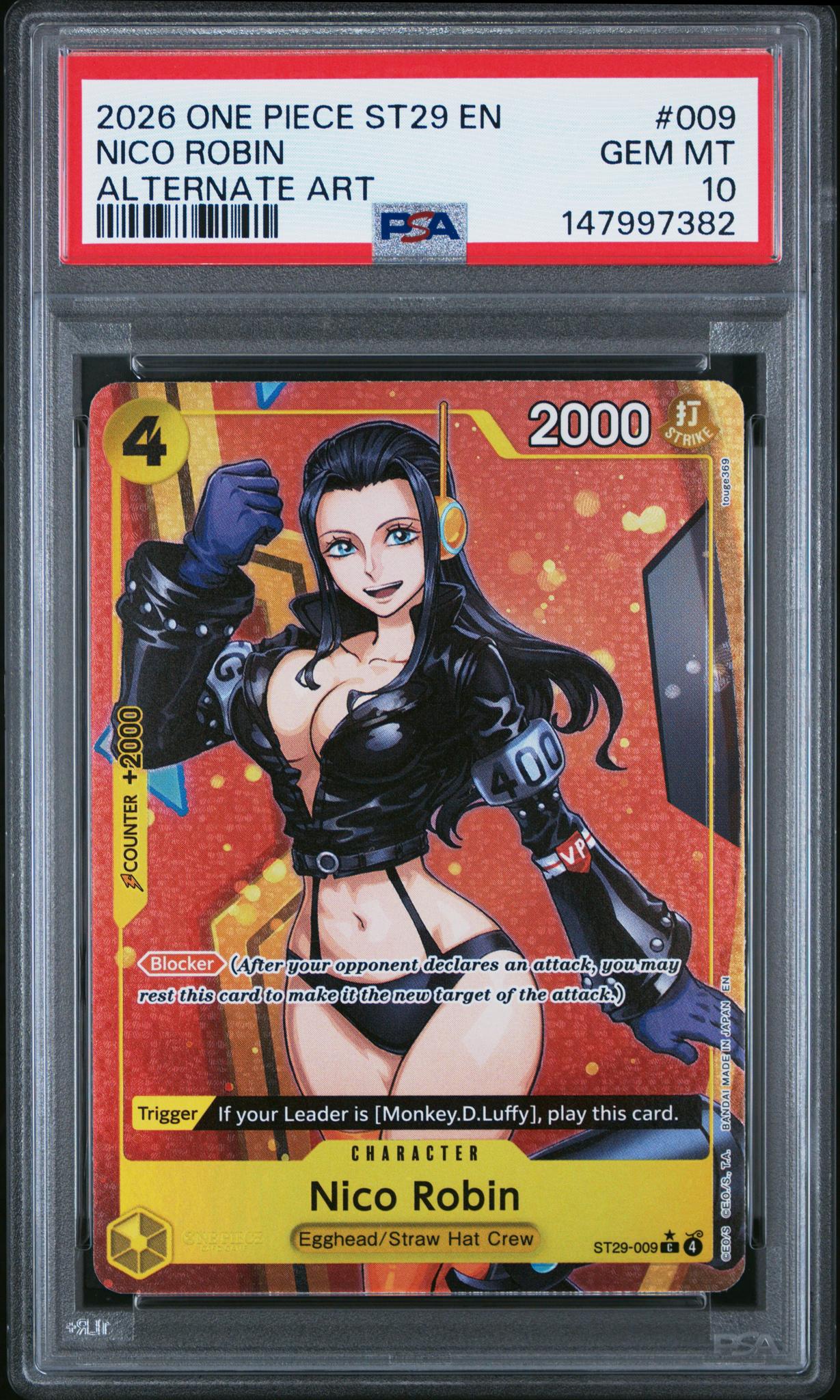 2026 One Piece Starter Deck St29 Egghead Alternate Art Nico Robin #009 PSA 10