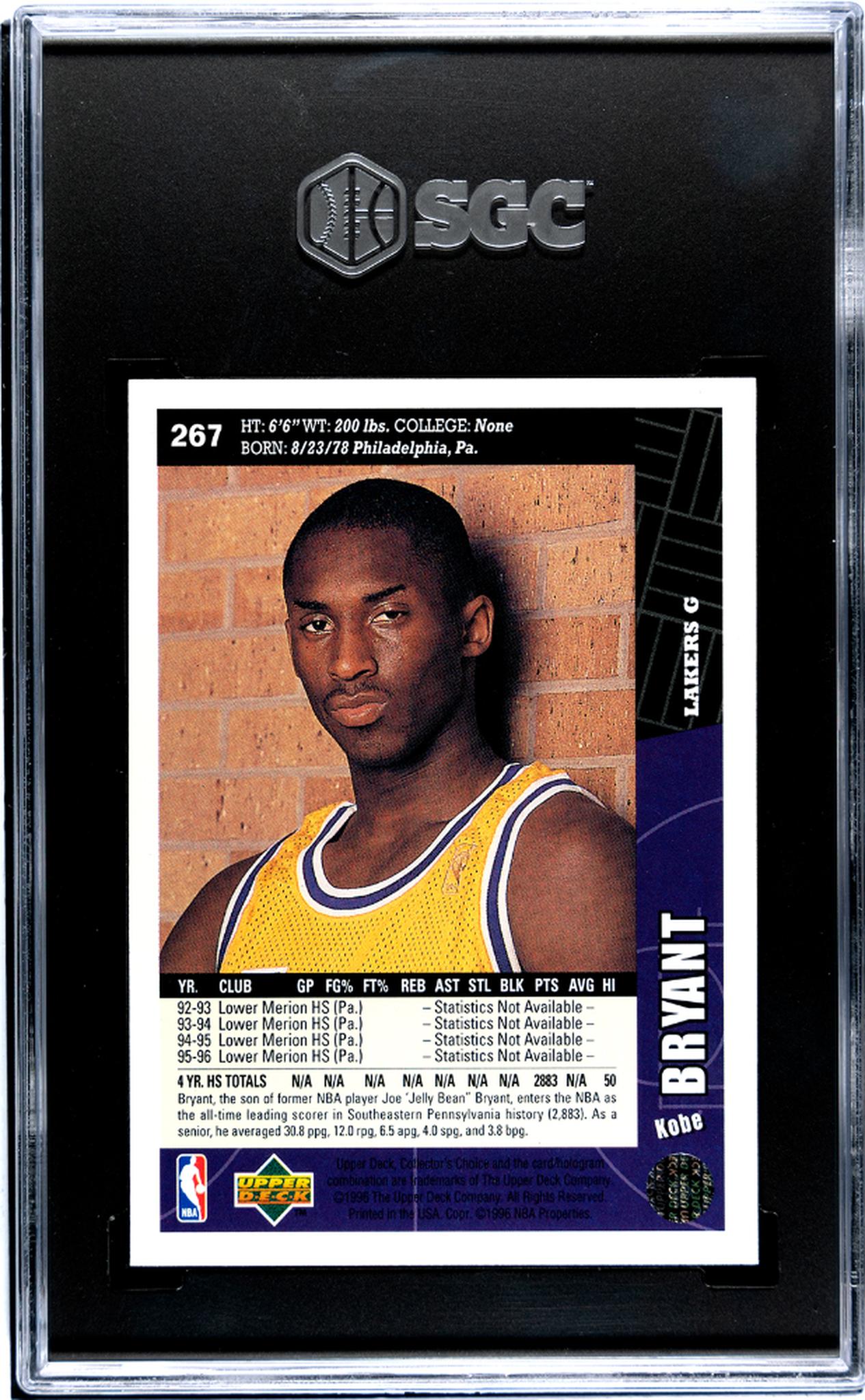 1996 Collector's Choice #267 Kobe Bryant SGC 9