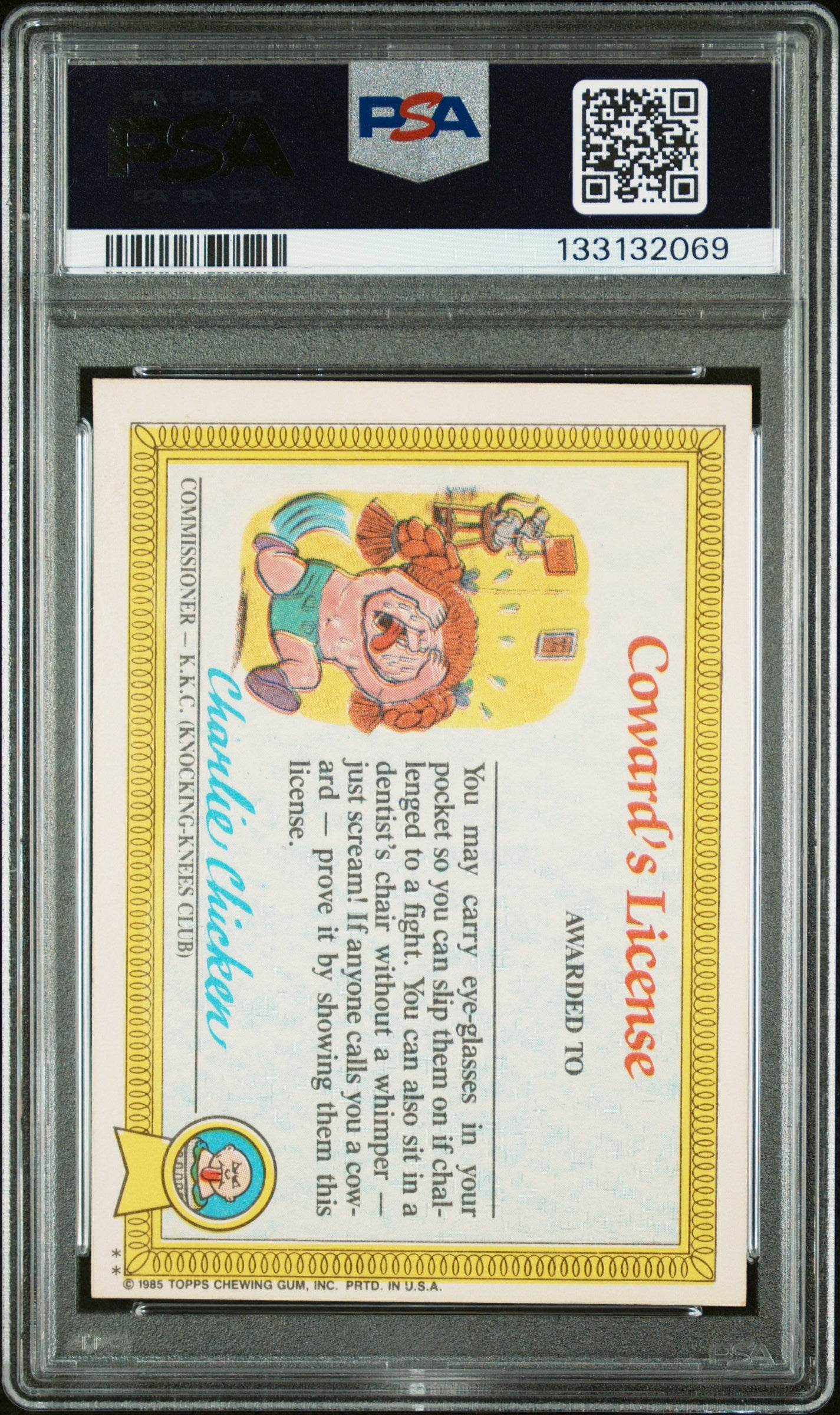 1985 Garbage Pail Kids Stickers Glossy Drippy Dan #23a PSA 7