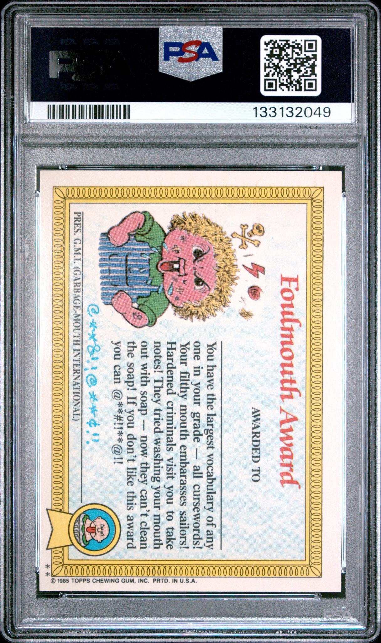 1985 Garbage Pail Kids Scary Carrie #25B PSA 6