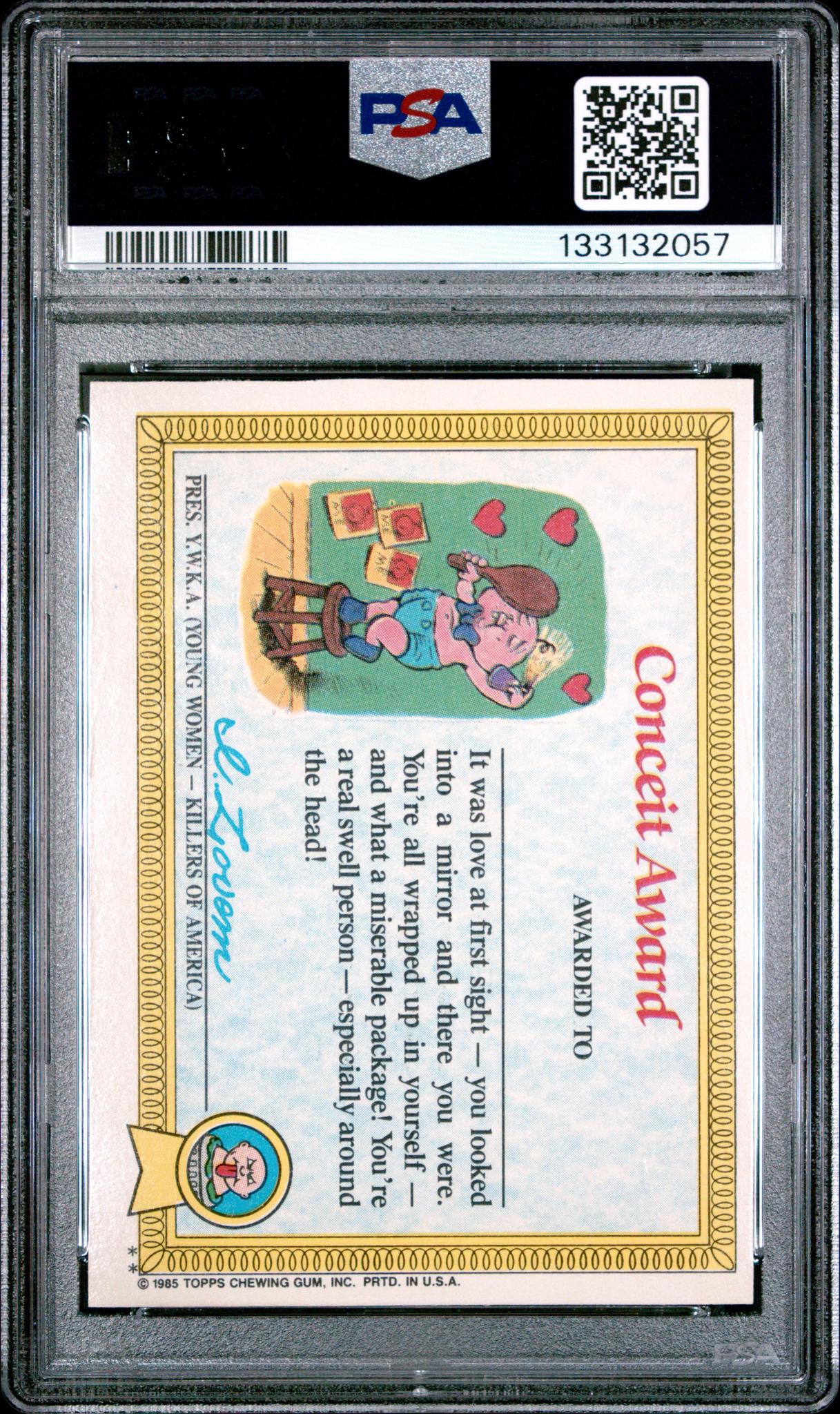 1985 Garbage Pail Kids Stickers Glossy Nerdy Norm #24b PSA 6