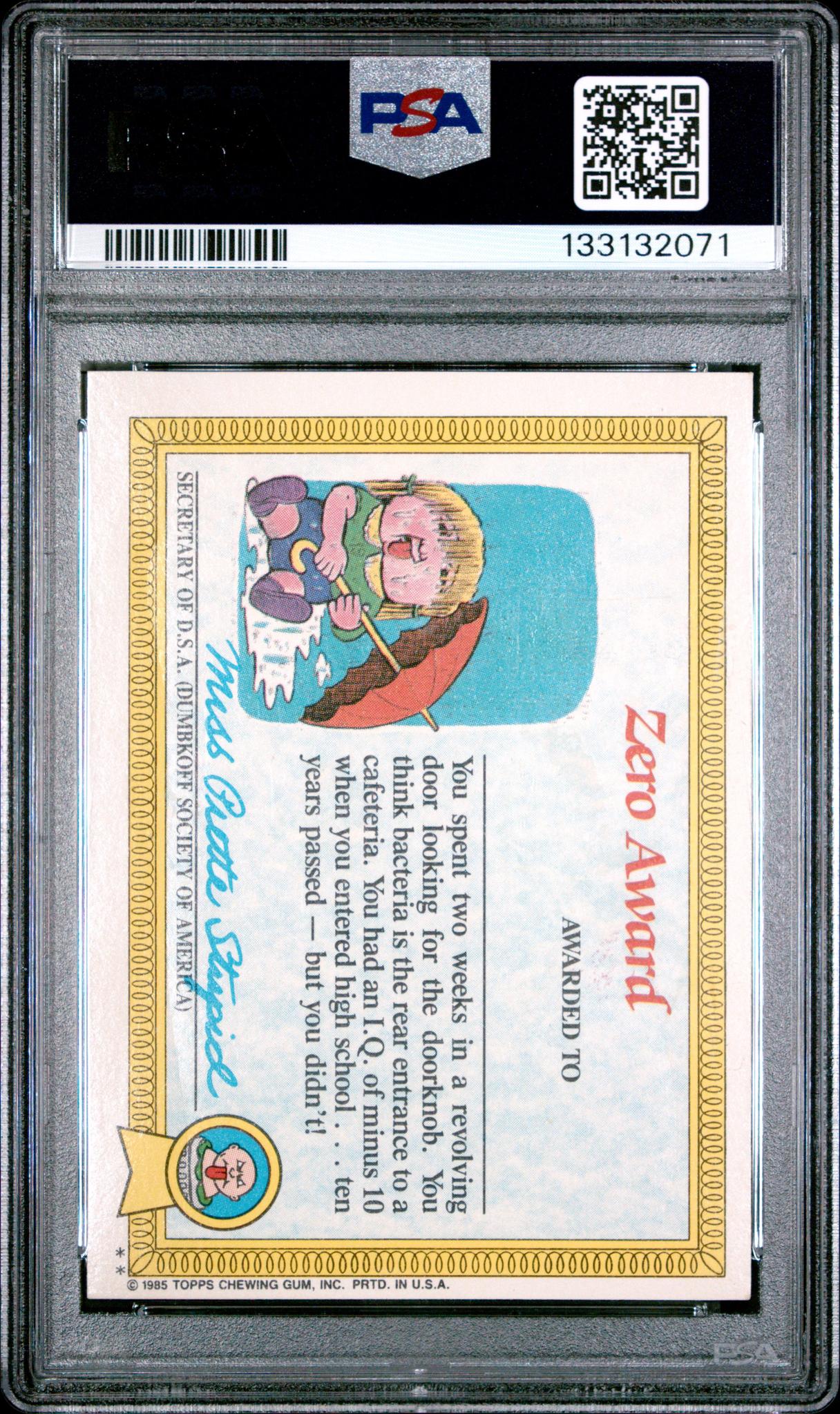 1985 Topps Garbage Pail Kids (Series 1) Glossy Savage Stuart #33B PSA 5