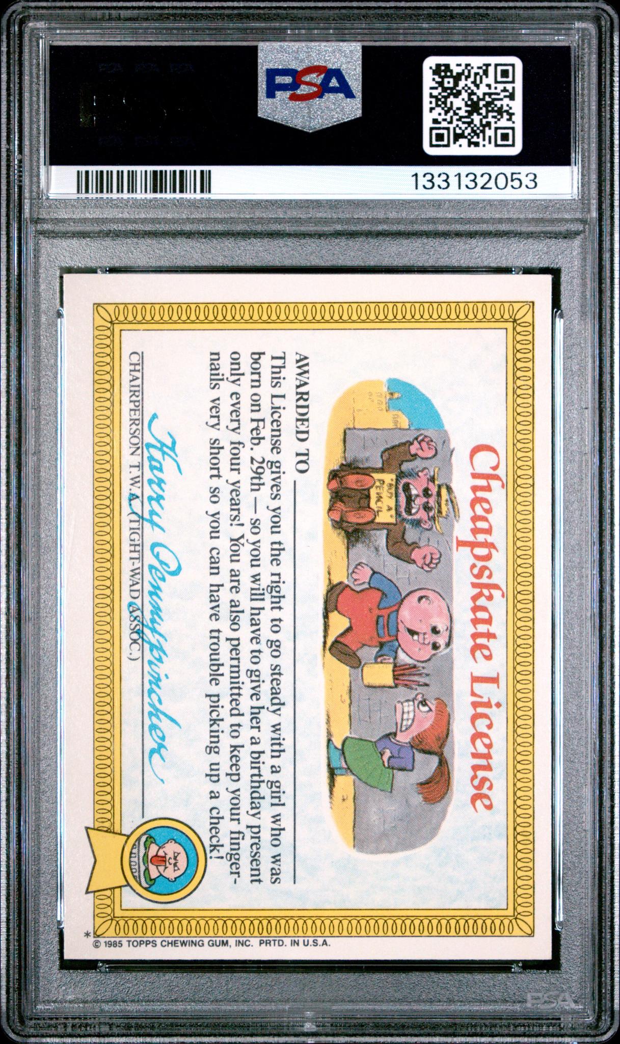 1985 Garbage Pail Kids Stickers Glossy Cindy Lopper #37b PSA 5