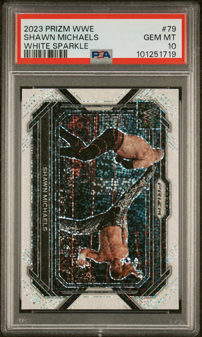 2023 Panini Prizm WWE Shawn Michaels #79 White Sparkle PSA 10