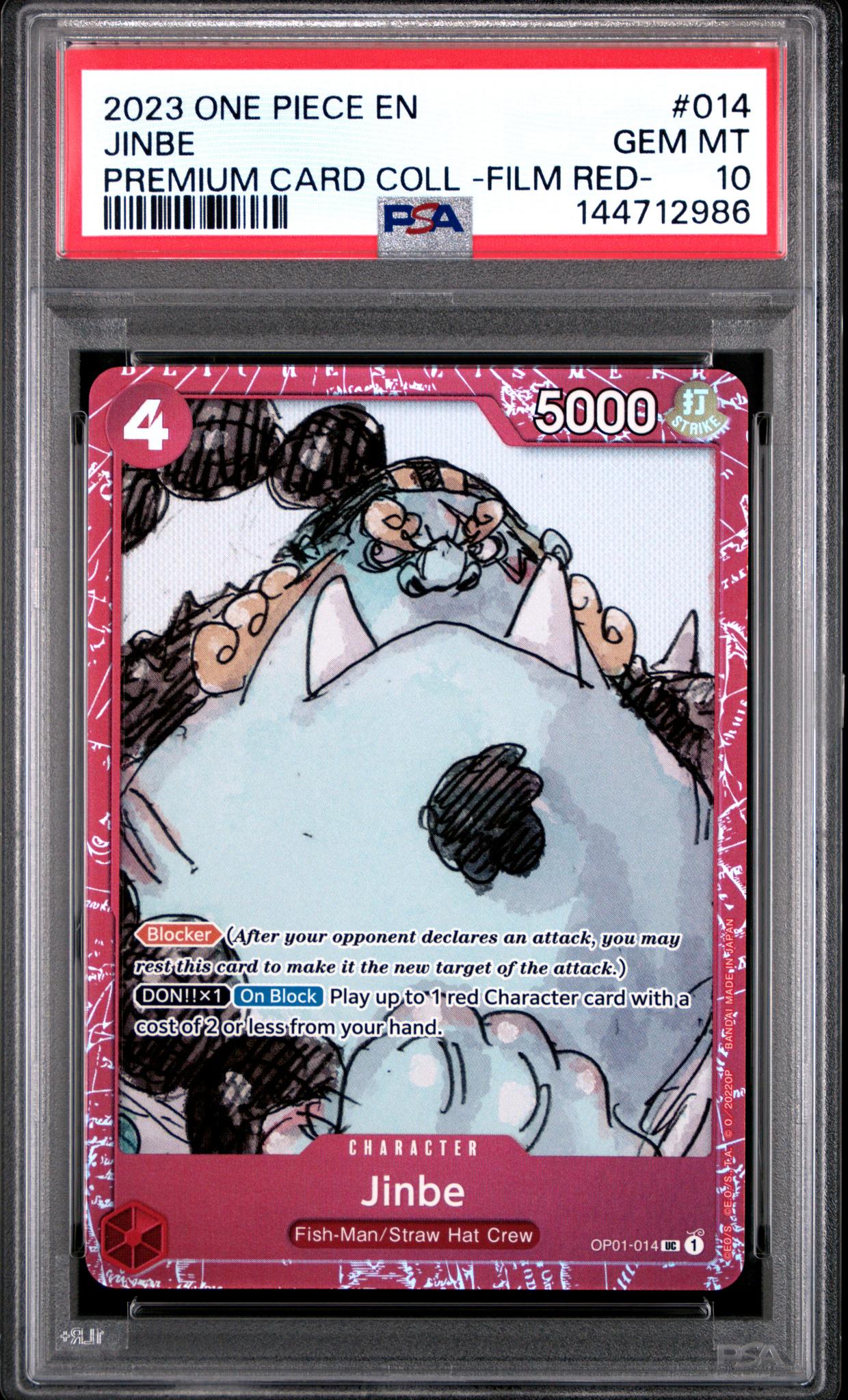2023 One Piece Premium Card Collection -One Piece Film Red- Jinbe #14 PSA 10