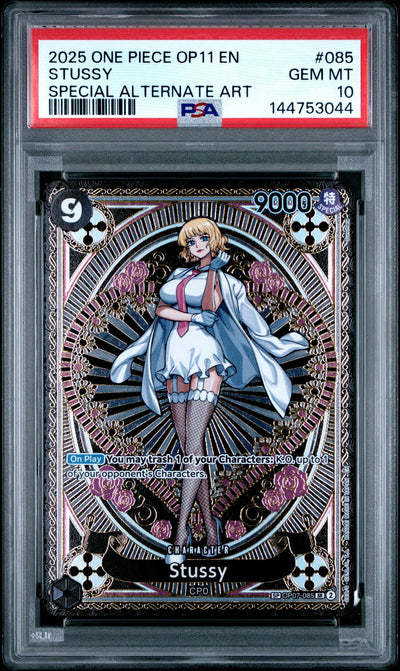 2025 One Piece Stussy #085 Special Alternate Art PSA 10