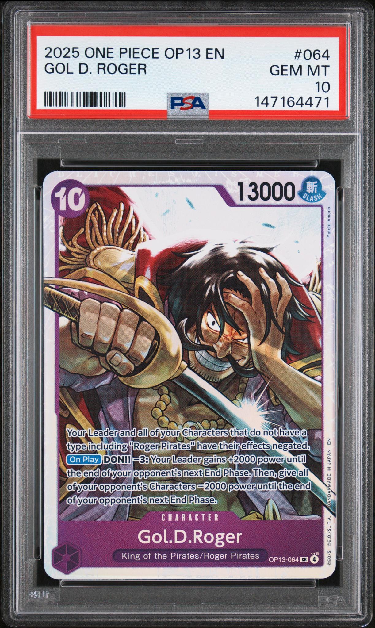 2025 One Piece Op13-Carrying On His Will Gol.D.Roger #064 PSA 10