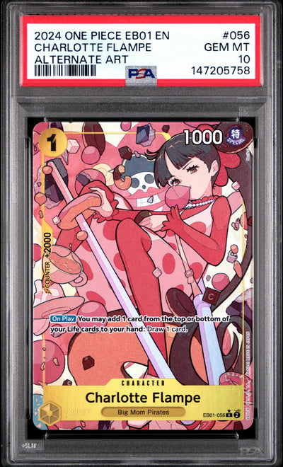 2024 One Piece Charlotte Flampe #056 Alternate Art PSA 10