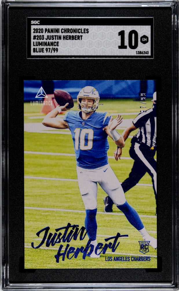 2020 Chronicles #203 Justin Herbert Luminance /99 SGC 10