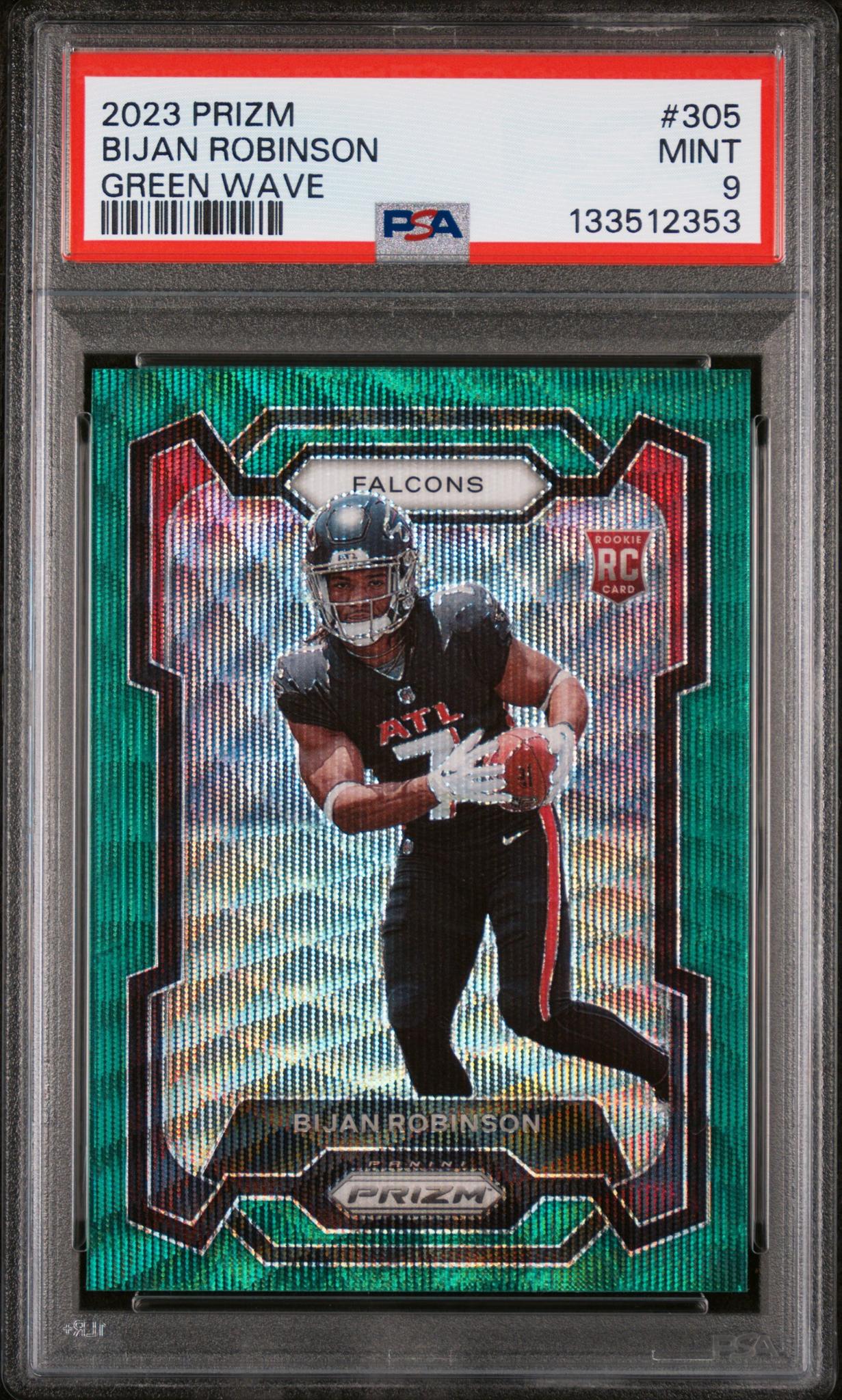 2023 Panini Prizm Green Wave Bijan Robinson #305 PSA 9