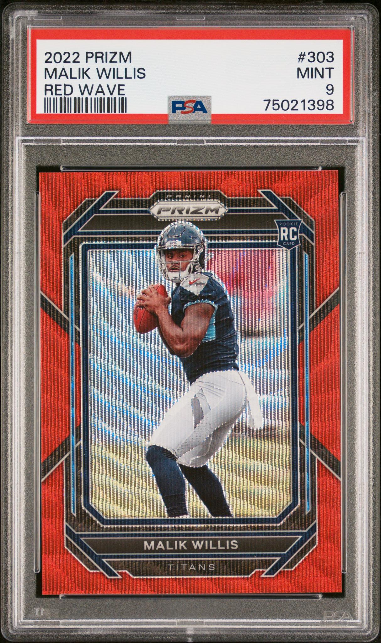 2022 Panini Prizm Red Wave Malik Willis #303 /149 PSA 9