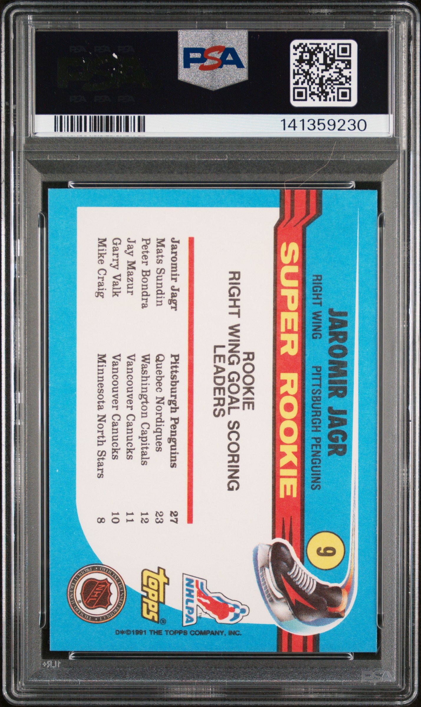 1991 Topps Jaromir Jagr #9 PSA 10